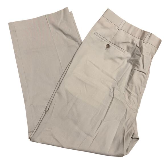 Brooks Brothers Suit Tan Stone 46R Cotton Blend Stretch Jacket 41x29 Pleats Pant - Picture 7 of 11